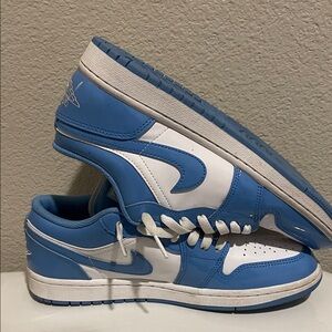 Jordan Low Top Sneakers in University Blue and White